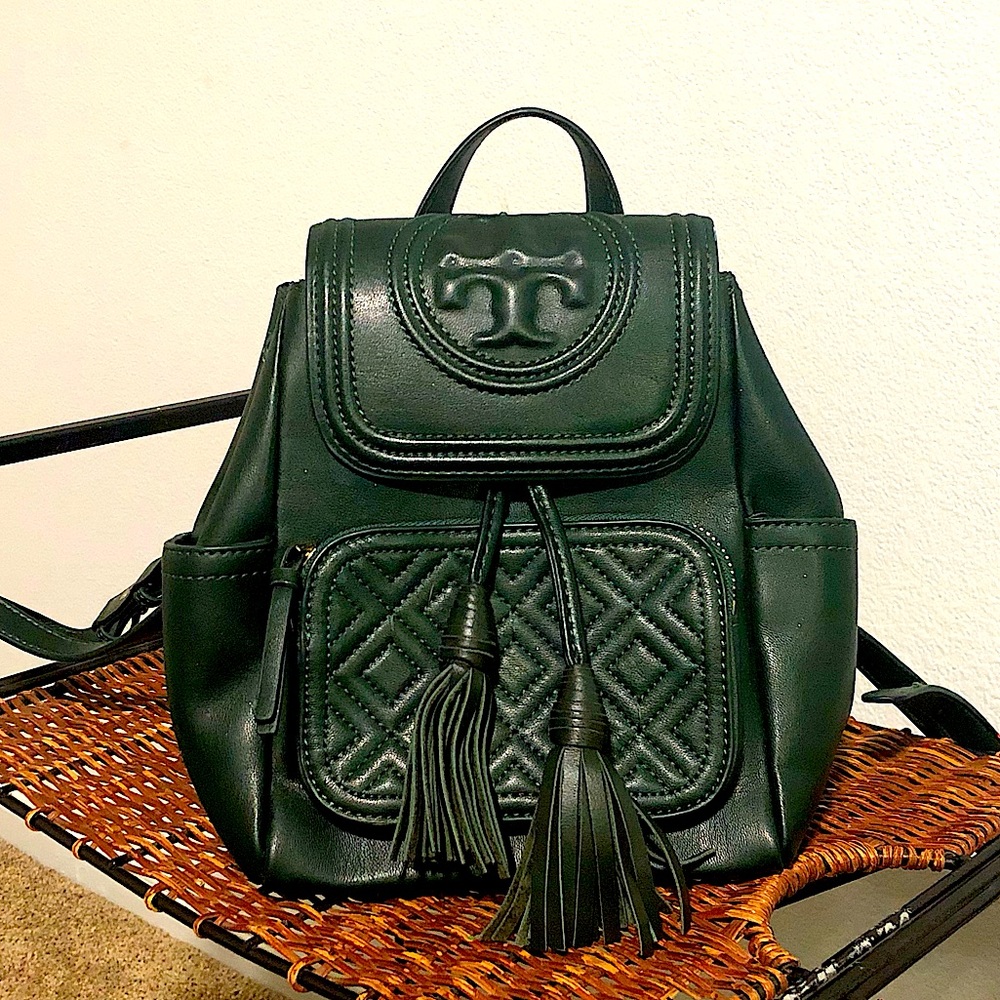 EUC Tory Burch Green Mini Leather Backpack